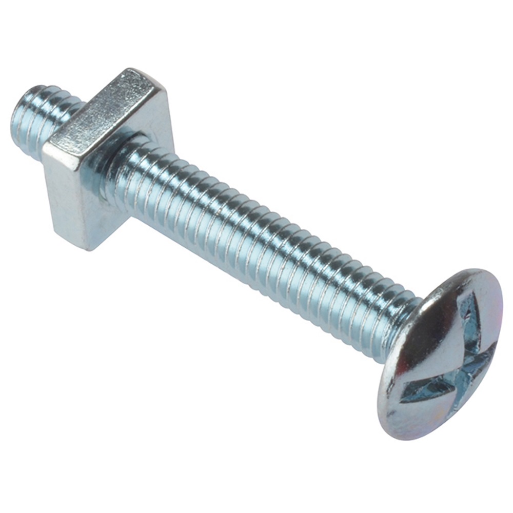 Forgefix 25RBN880 Roofing Bolts and Square Nuts ZP M8 x 80mm (Bag of 25) FORRBN880G