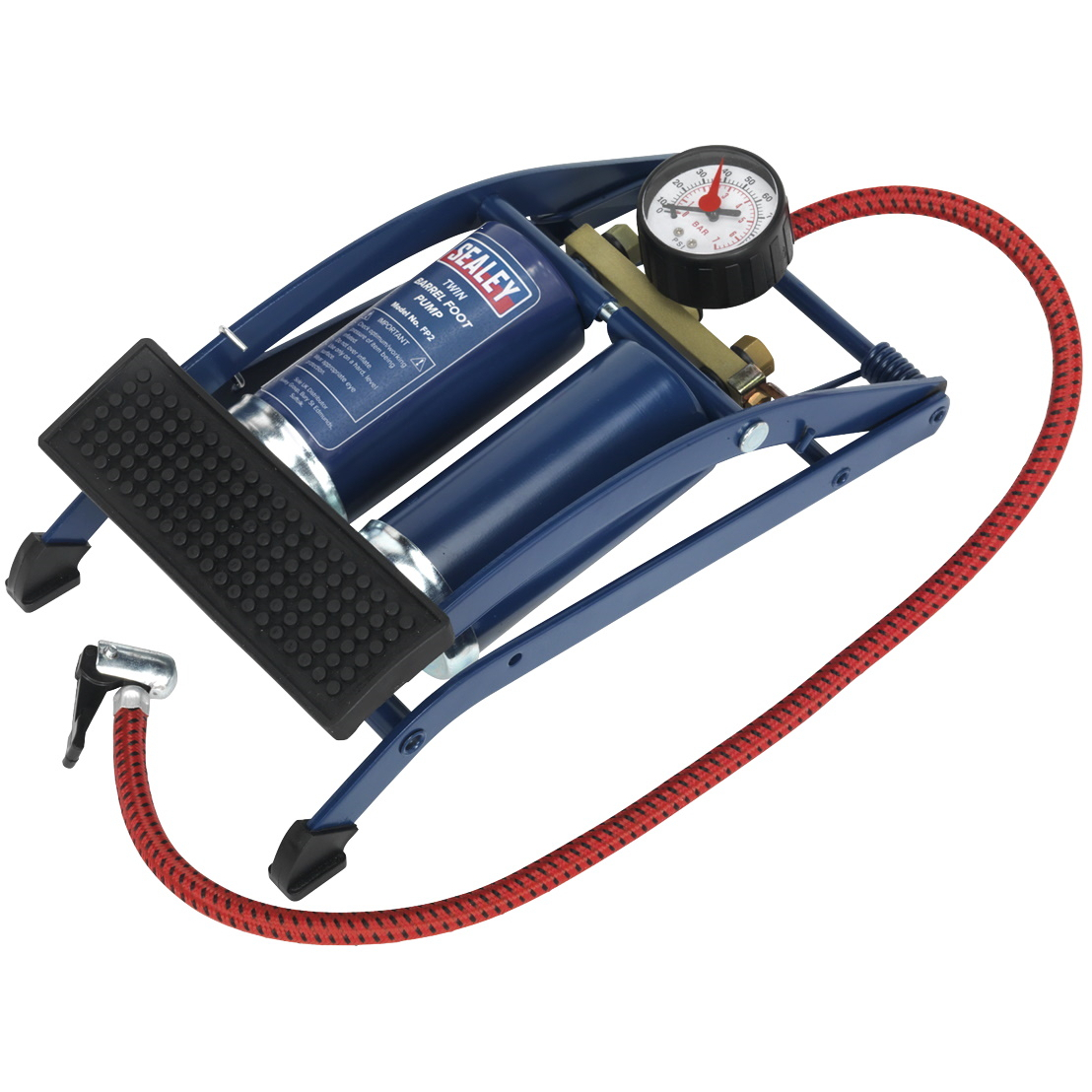 Sealey FP2 Foot Pump Twin Barrel