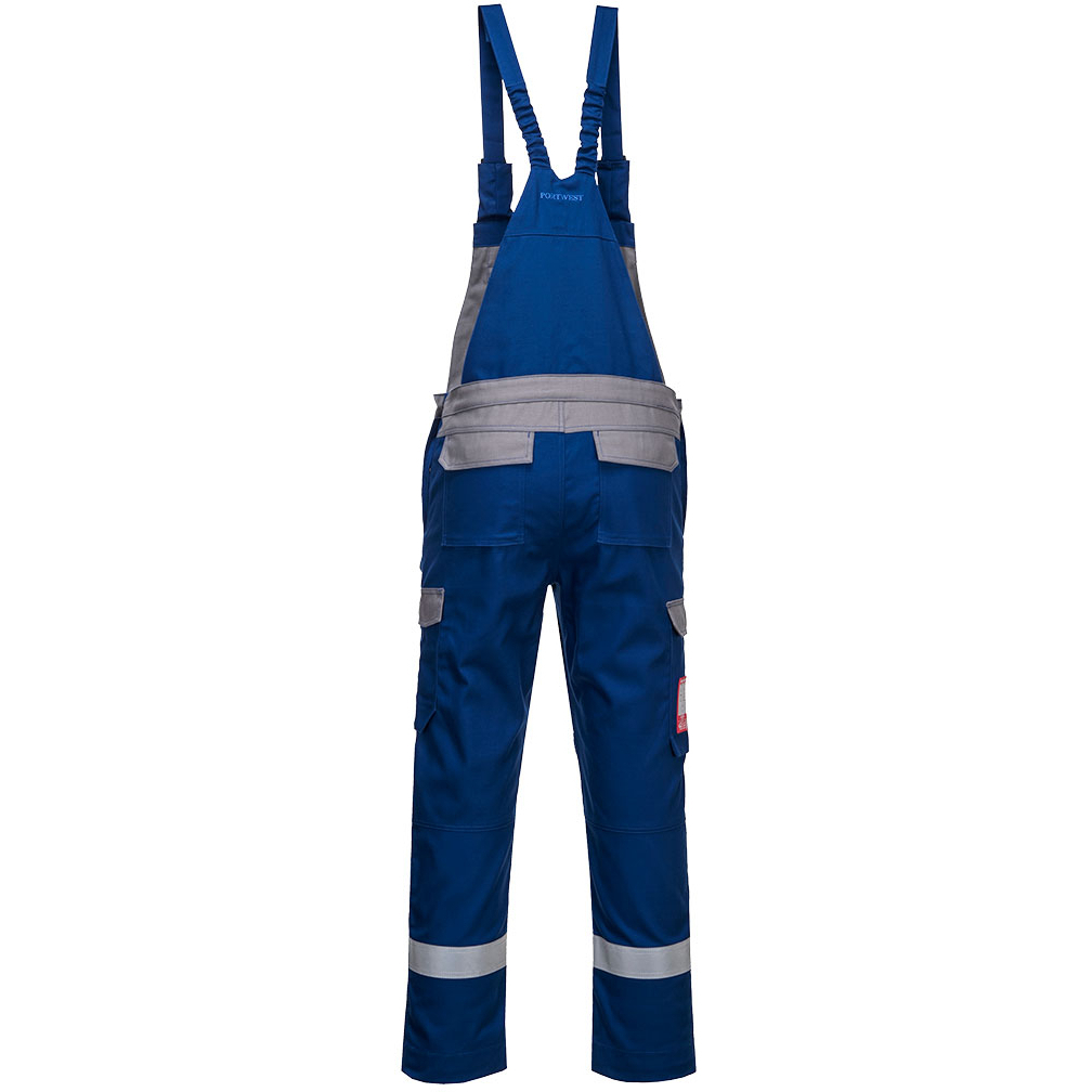 Portwest FR07 Flame Resistant Bizflame Ultra Two Tone Bib & Brace - Regular Leg Length - Portwest Waist S - Royal Blue (RO)