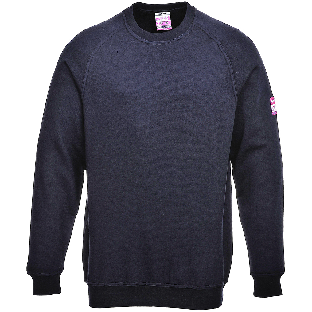 Portwest FR12 Flame Resistant Modaflame™ Anti-Static Long Sleeve Sweatshirt - Navy Blue