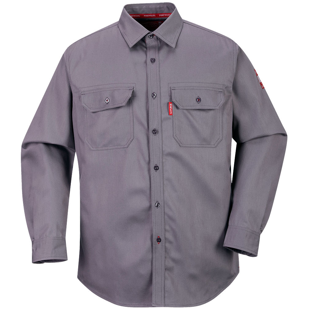 Portwest FR89 Bizflame Flame Resistant 88/12 FR Shirt - Portwest Chest XL (46"-48")-Grey (GY)