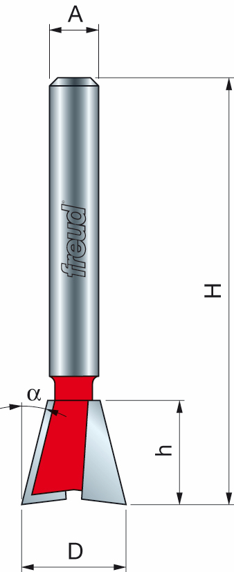 Freud 22-11250 12.7 x 12.7mm x 14 ø Dovetail Bit 1/2 Shank