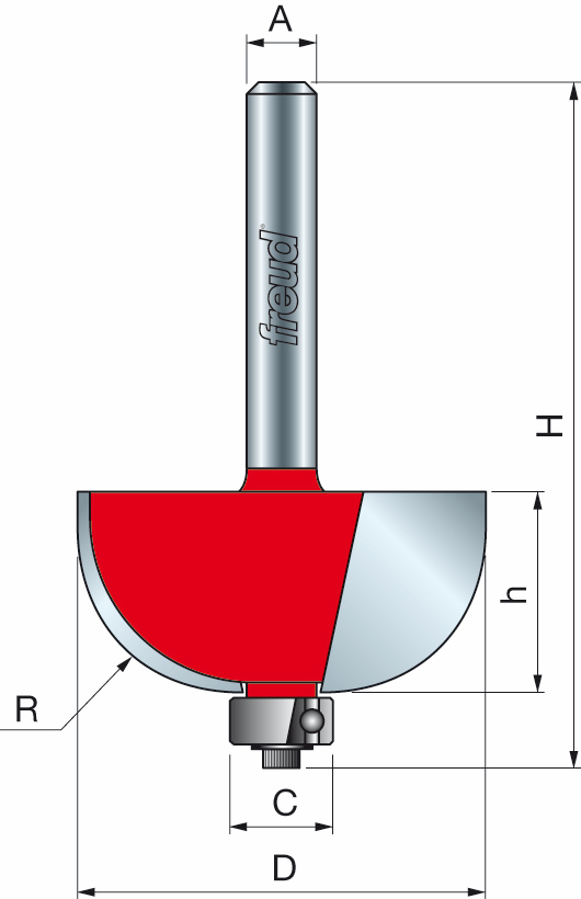 Freud 30-11250 38.1 x 15.9mm x 12.7 ø Coving Bit 1/4 Shank