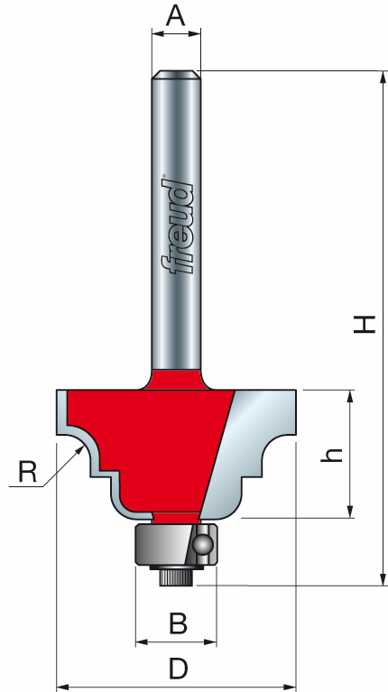 Freud 38-30425 39.7 x 17.5mm x 6.4 ø Cove & Bead Bit 1/4 Shank