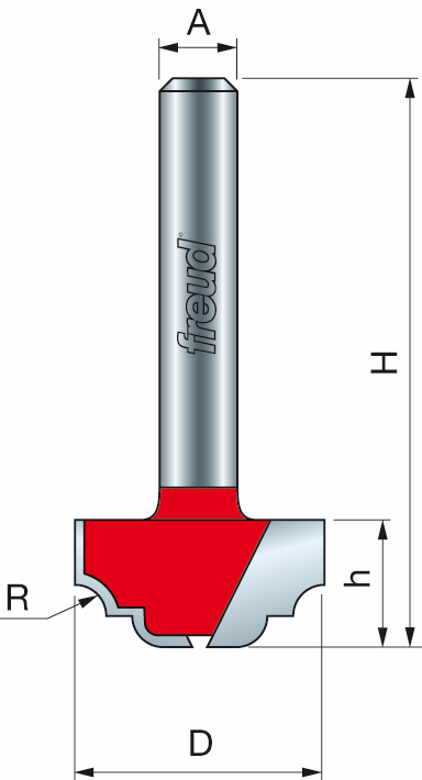 Freud 39-10225 25.4 x 12.7mm x 3.2 ø Cove & Bead Bit 1/4 Shank