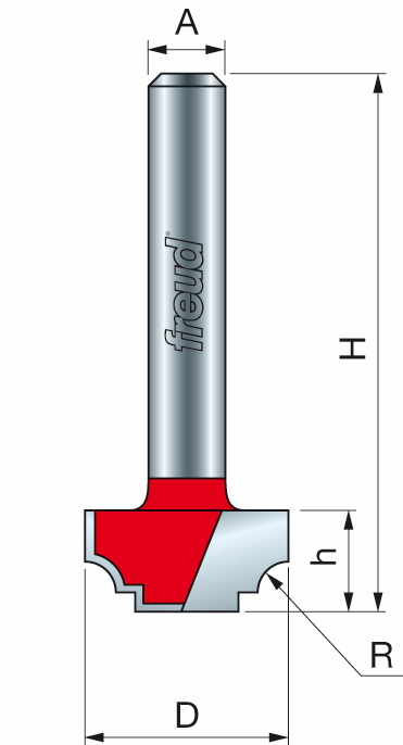 Freud 39-30625 22.2 x 11.1mm x 3.2 ø Classical Beading Bit 1/4 Shank
