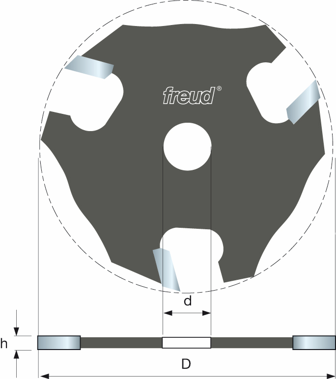 Freud 56-11031 50.8 ø x 7.9 x 4.8mm 3 wing Slotting Cutter