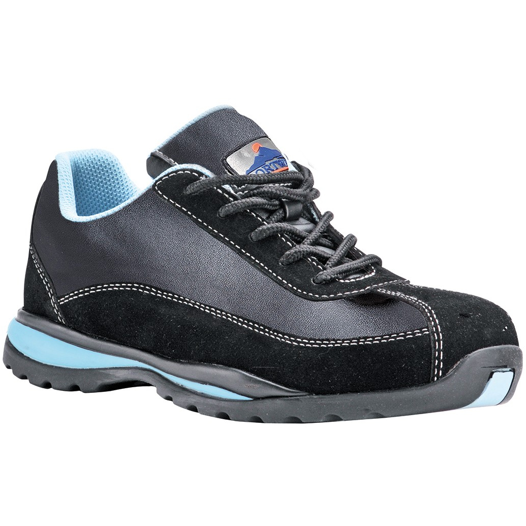 Portwest FW39 Steelite Women's Safety Trainer S1P HRO - Black/Blue - UK Size 4