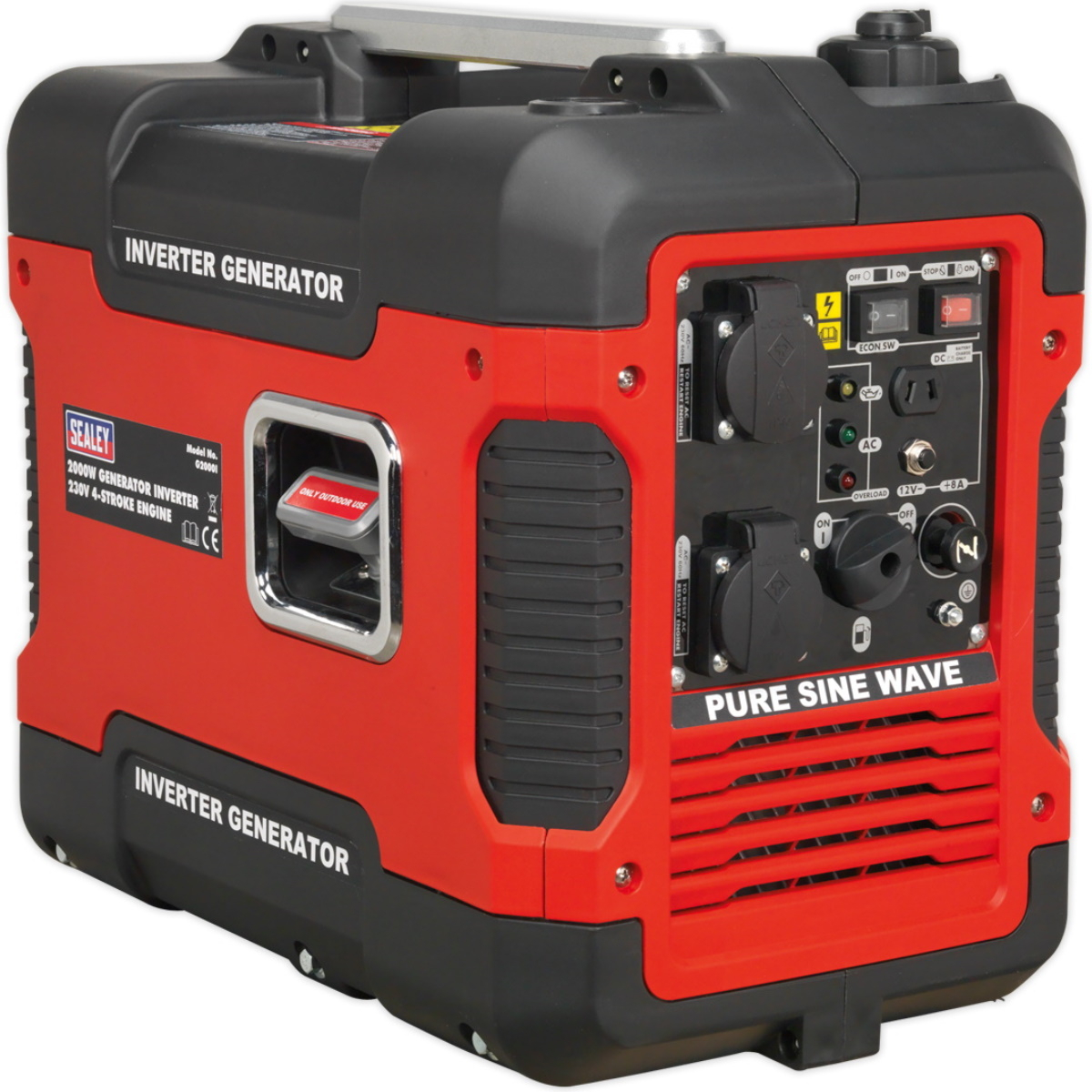 Sealey G2000I Generator Inverter 2000W 230V 4-Stroke Engine
