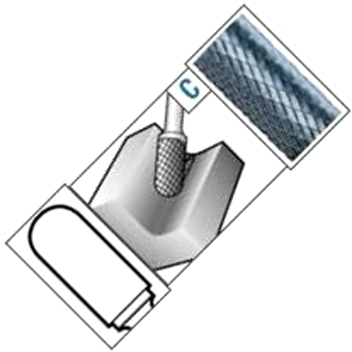 Garryson GT3500D Ball Nosed Cylinder Diamond Cut Tungsten Carbide Burr GT3500D