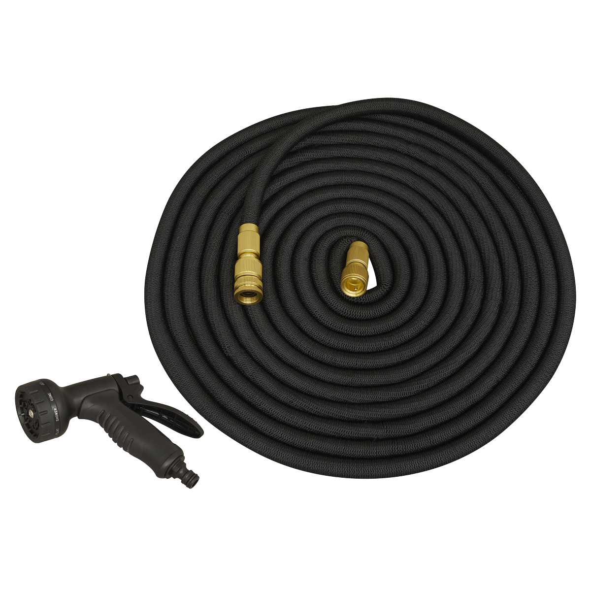 Sealey GH15E &oslash;17mm Expandable Garden Hose Black 15m Premium