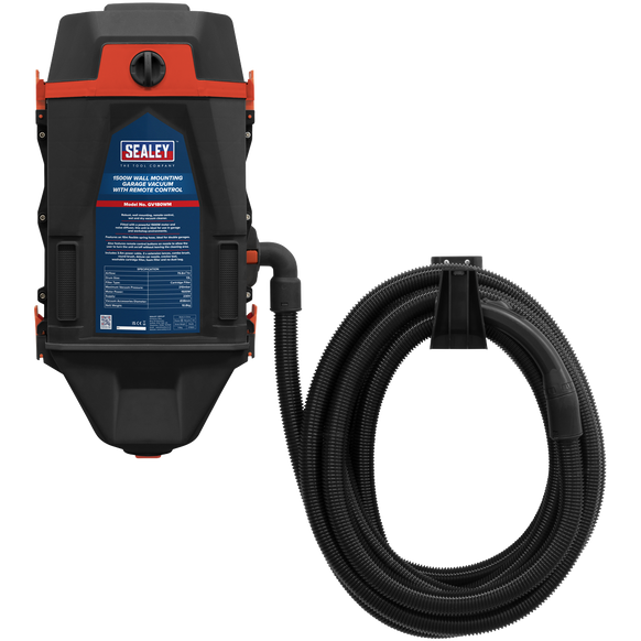 Sealey GV180WM Garage Vacuum 1500W with Remote Control - Wall Mounting