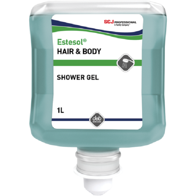 SCJohnson HAB1L Estesol® Universal Hair and Body Shower Gel Refill Cartridge Carton of 6 x 1L