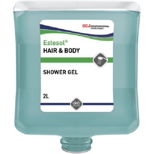 SCJohnson HAB2LT Estesol® Universal Hair and Body Shower Gel Refill Cartridge Carton of 4 x 2L