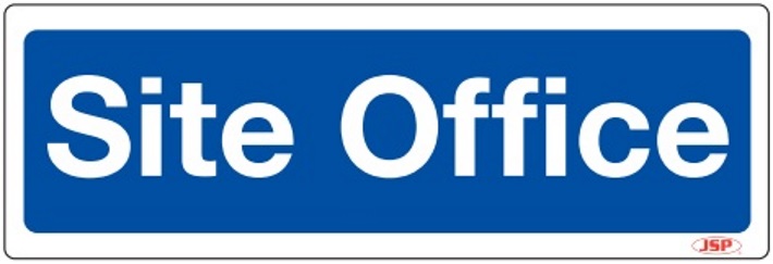 JSP HBJ151-000-000 Rigid Plastic "Site Office" Construction Site Sign 600x200mm