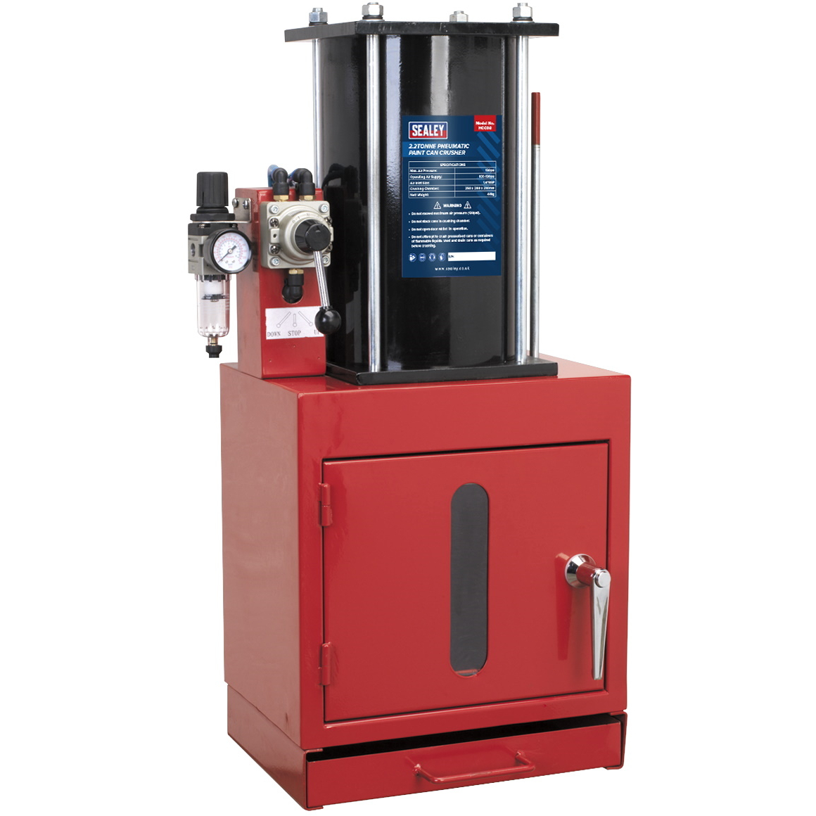 Sealey HCC08 Pneumatic Paint Can Crusher 2.2ton