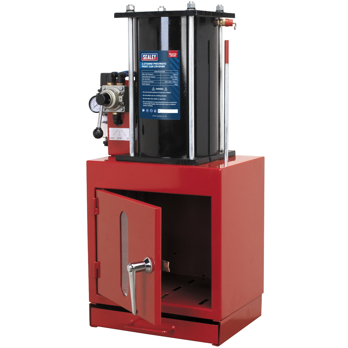 Sealey HCC08 Pneumatic Paint Can Crusher 2.2ton