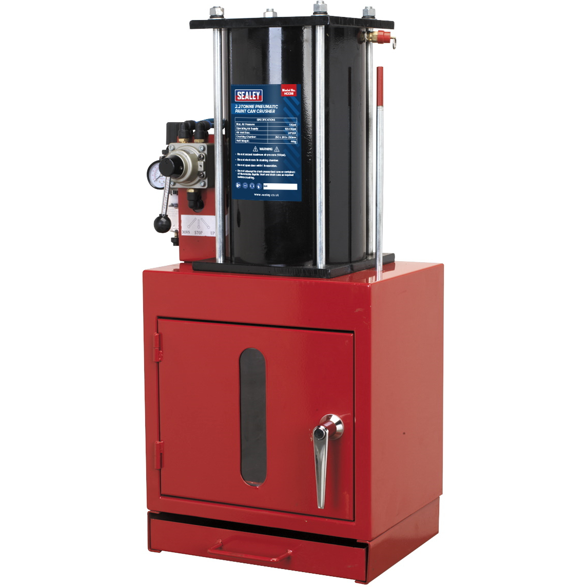 Sealey HCC08 Pneumatic Paint Can Crusher 2.2ton