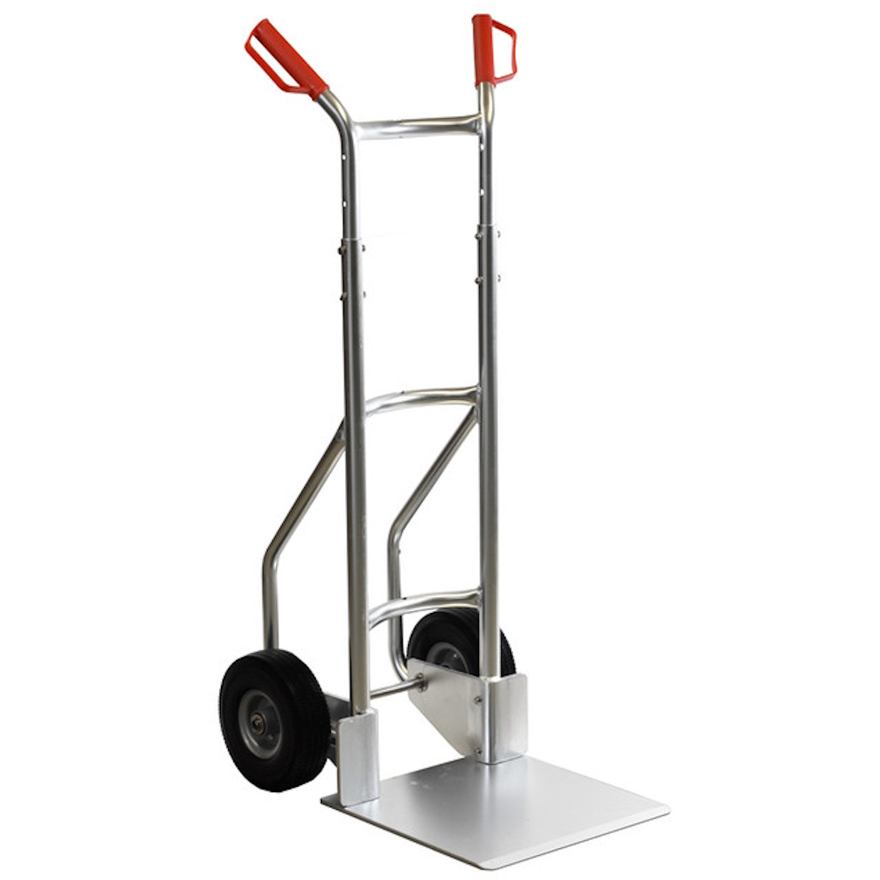 Handle-It HI-GTA-14H-PN GTA Range Curved Back Aluminium Hand Truck with 450mm Footplate and Air Filled Tyres