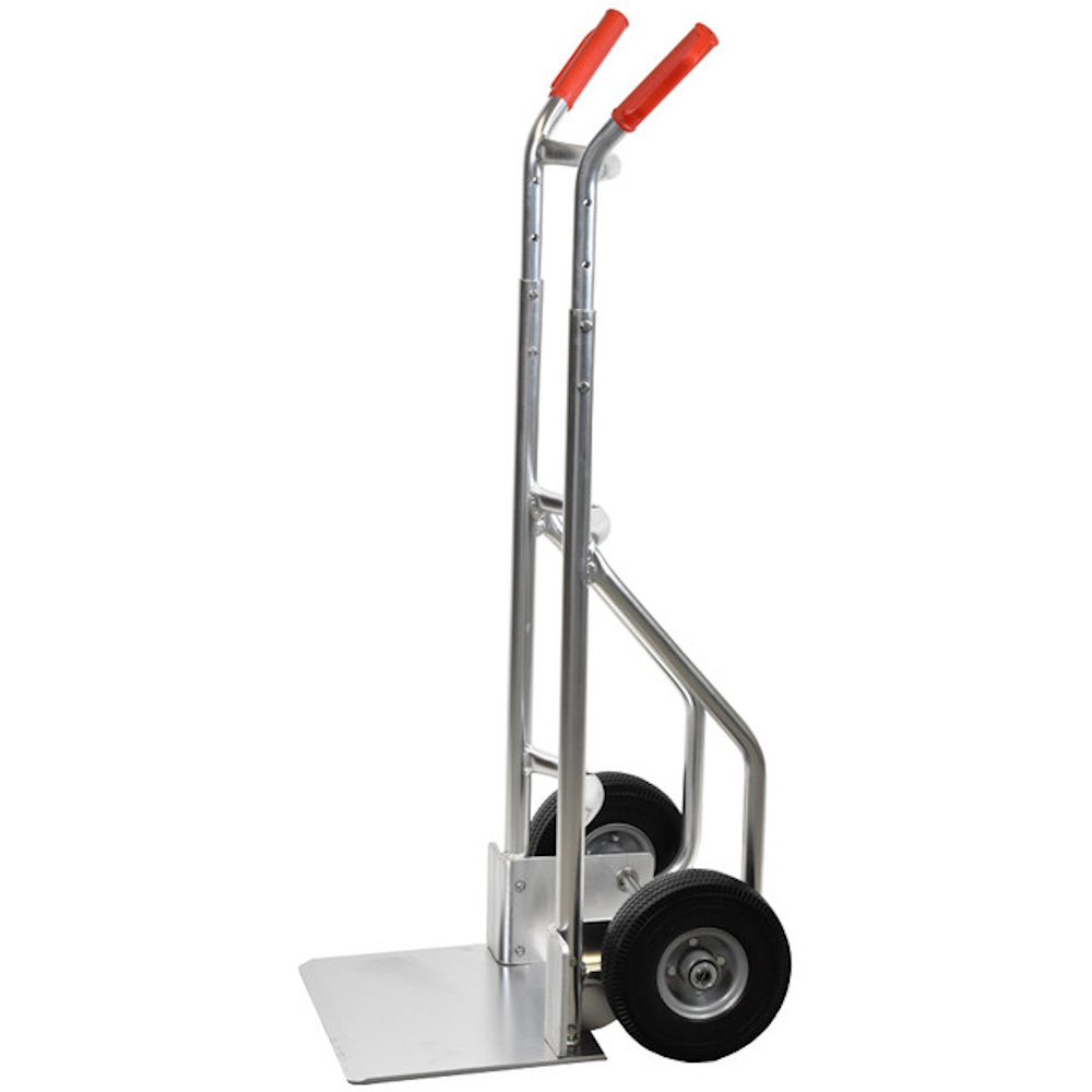 Handle-It HI-GTA-14H-PN GTA Range Curved Back Aluminium Hand Truck with 450mm Footplate and Air Filled Tyres