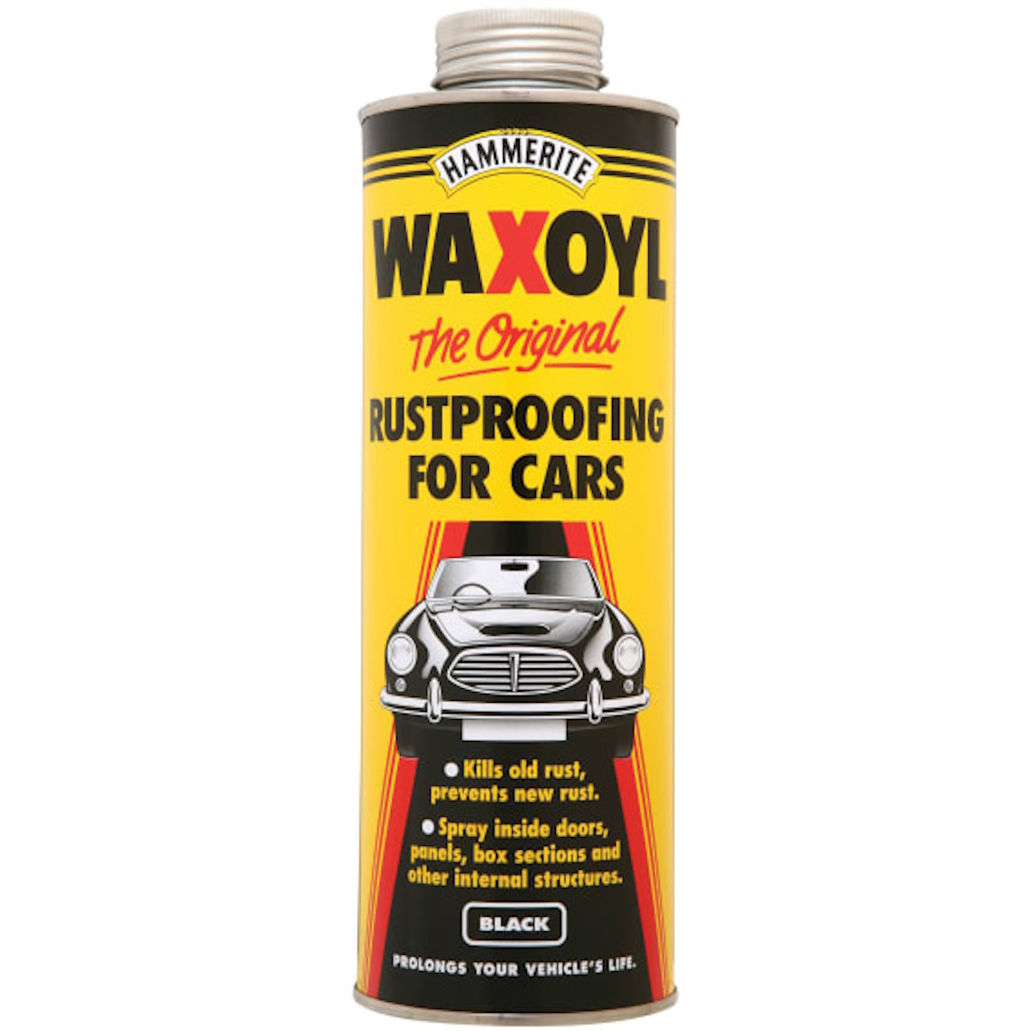 Hammerite HMMWAXBLSZ1L Waxoyl One Litre Schutz Can - Black