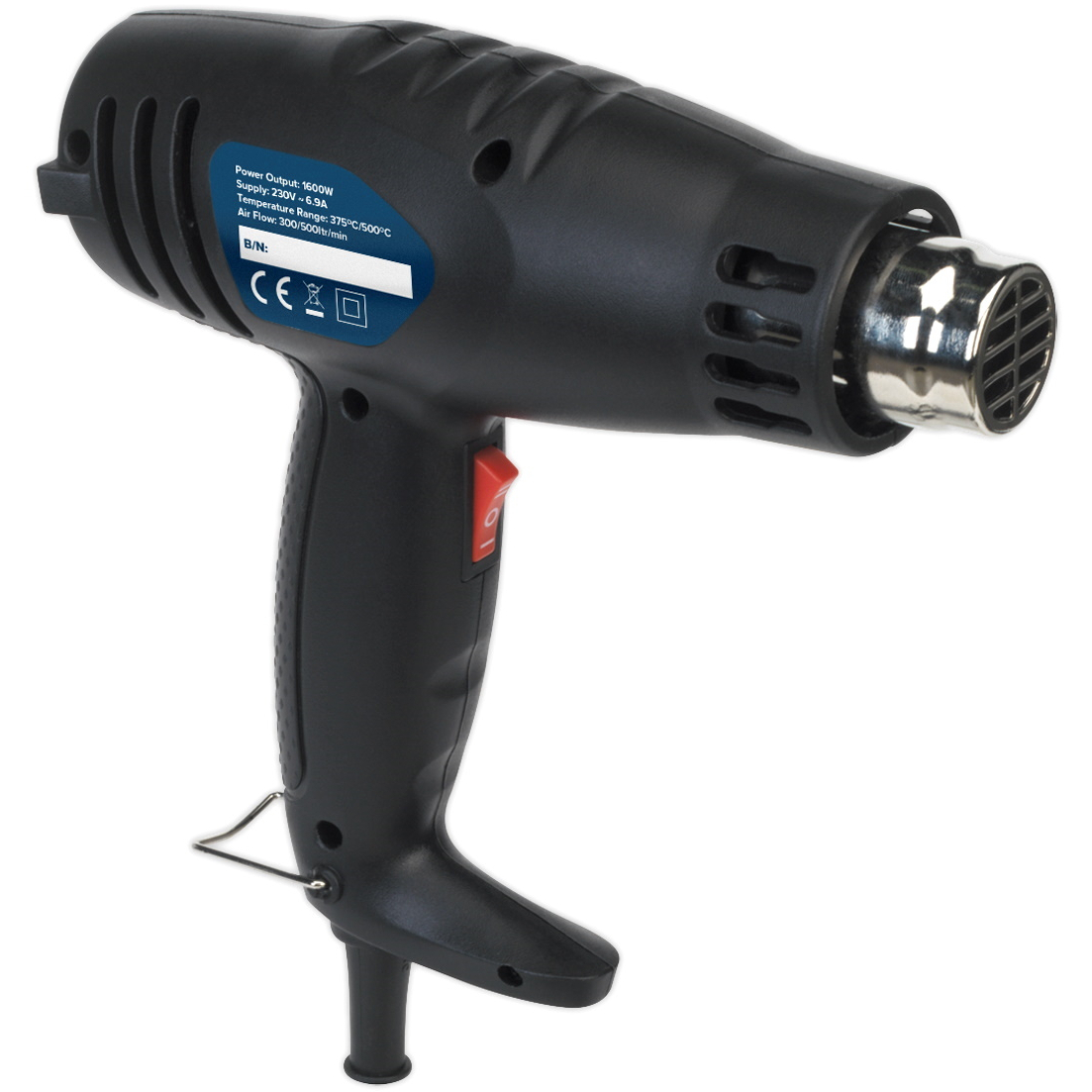 Sealey HS105 Hot Air Gun 1600W 370&#xB0;C/500&#xB0;C