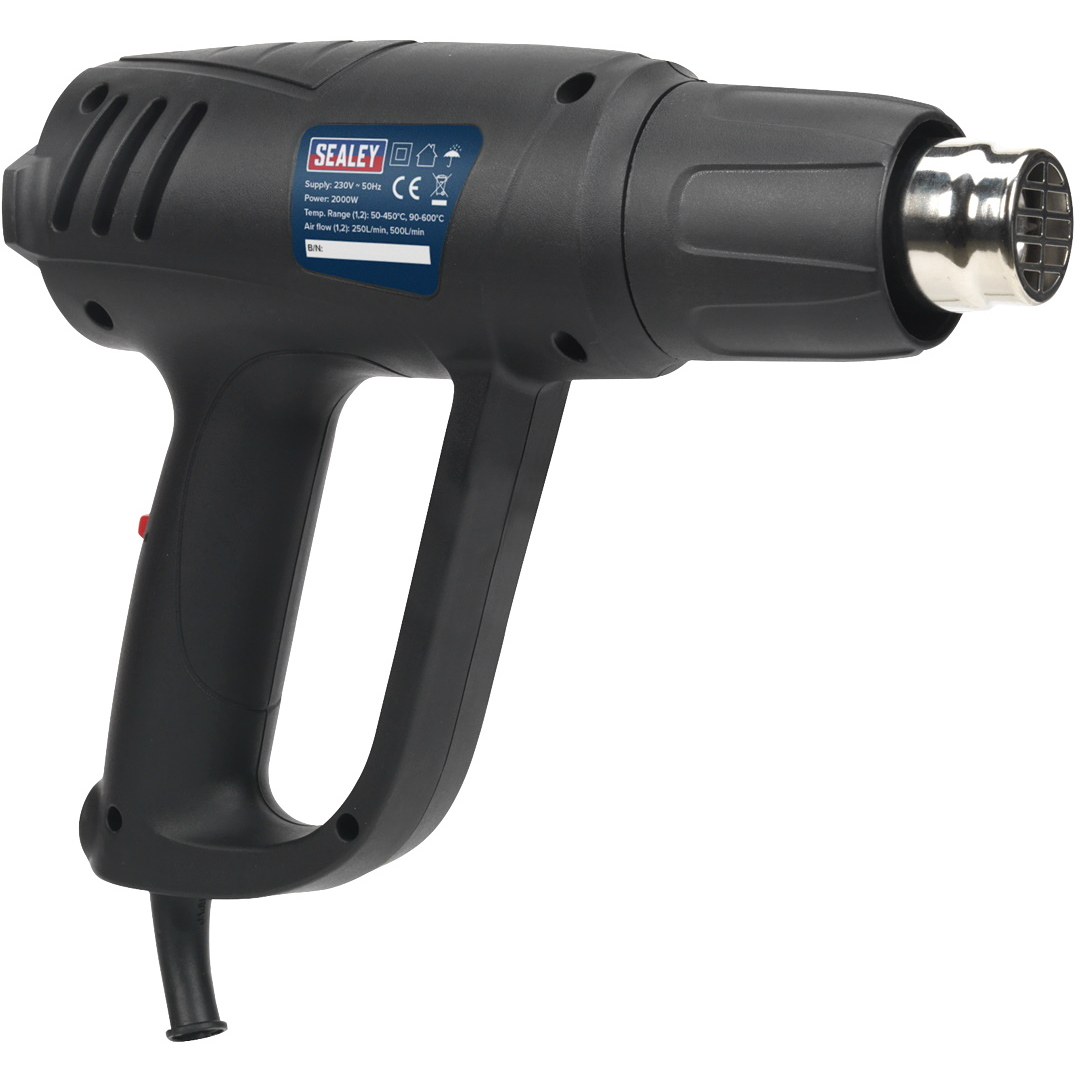 Sealey HS107K Variable Temperature Hot Air Gun Kit 2000W 50-450&#xB0;C/90-600&#xB0;C