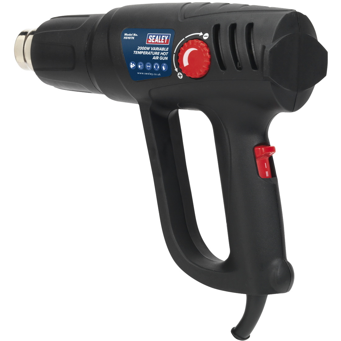 Sealey HS107K Variable Temperature Hot Air Gun Kit 2000W 50-450&#xB0;C/90-600&#xB0;C