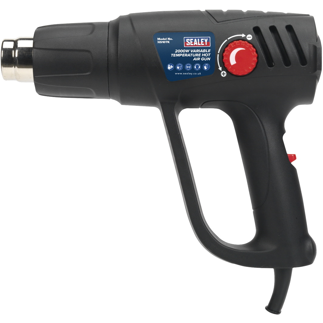 Sealey HS107K Variable Temperature Hot Air Gun Kit 2000W 50-450&#xB0;C/90-600&#xB0;C