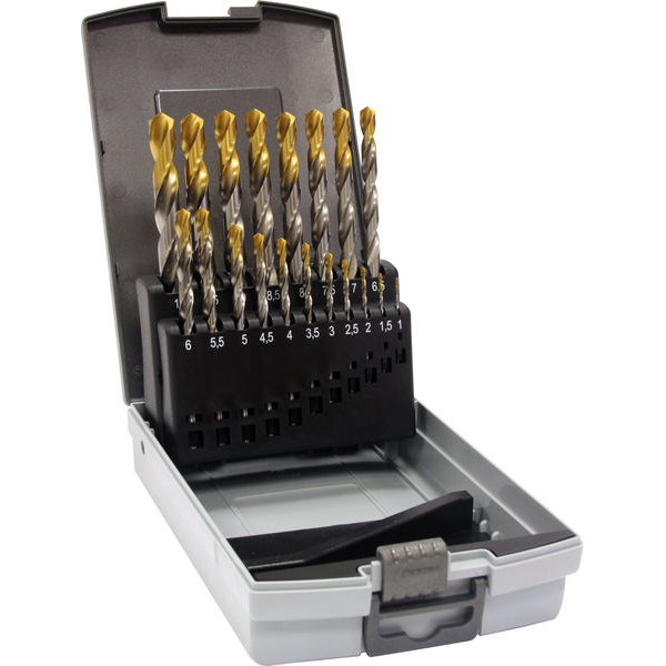Guhring 2346013 TiN-tip coated HSS jobber Drill Set ( 19 pieces ) Range 1.0-10.0mm