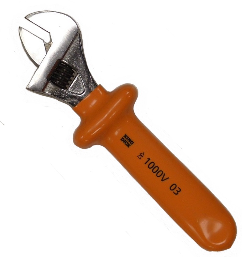 King Dick INS ACW 208 Insulated 1000V 8" Adjustable Spanner / Wrench