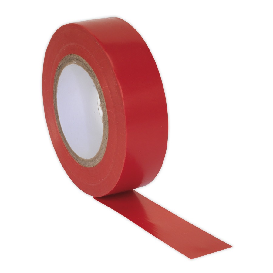 Sealey ITRED10 PVC Insulating Tape 19mm x 20mtr Red Pack of 10
