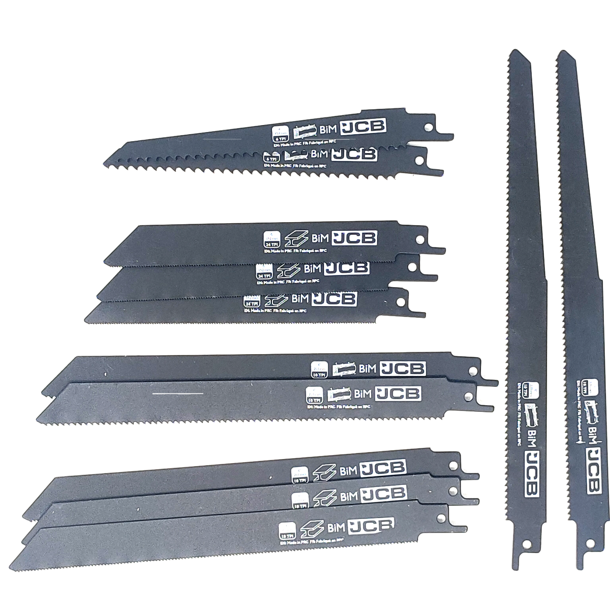 JCB PTA-12RS 12 Piece Reciprocating Saw Blade Set 