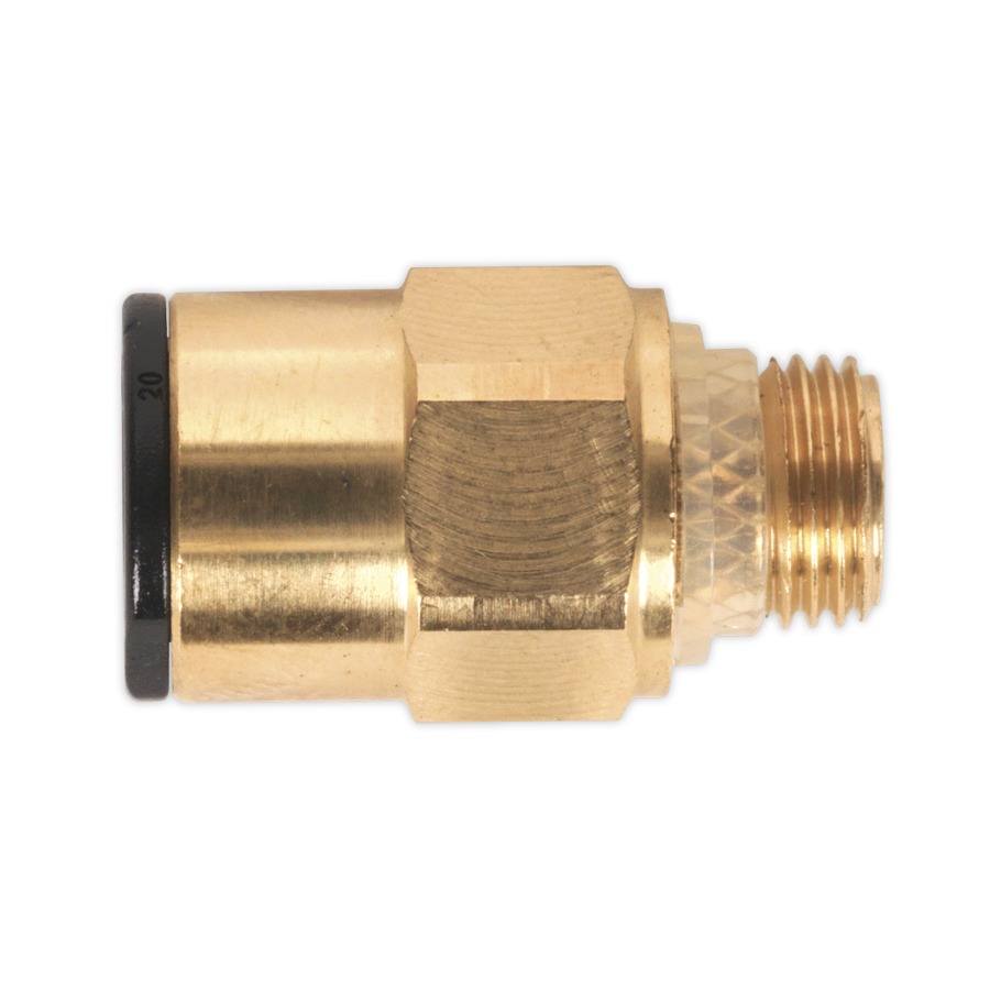 Sealey JGBC818 Brass SuperThread Straight Adaptor 8mm x 1/8"BSP Pack of 2 (John Guest Speedfit - RM010811)