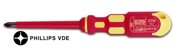 King Dick 22362 VDE 1000v Phillips Screwdriver PH2  (6.0 x 100mm)