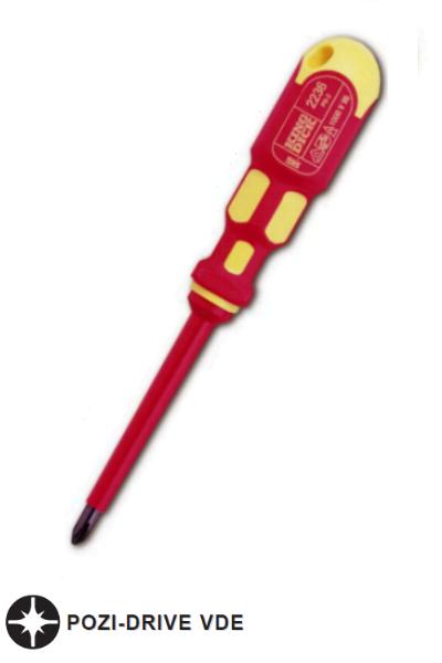 King Dick 22382 VDE 1000v Pozi Screwdriver PZ2  (6.0 x 100mm)