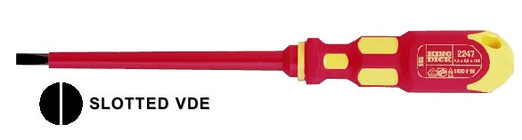 King Dick 22476 VDE 1000v Slotted Screwdriver 6.5 x 150mm