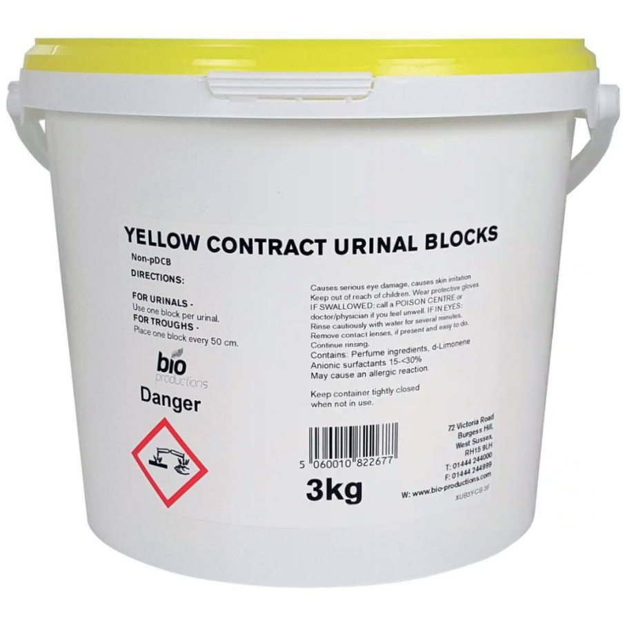 BIO BC078 Yellow Contract Tub Non PDCB Urinal Channel Blocks 3Kg