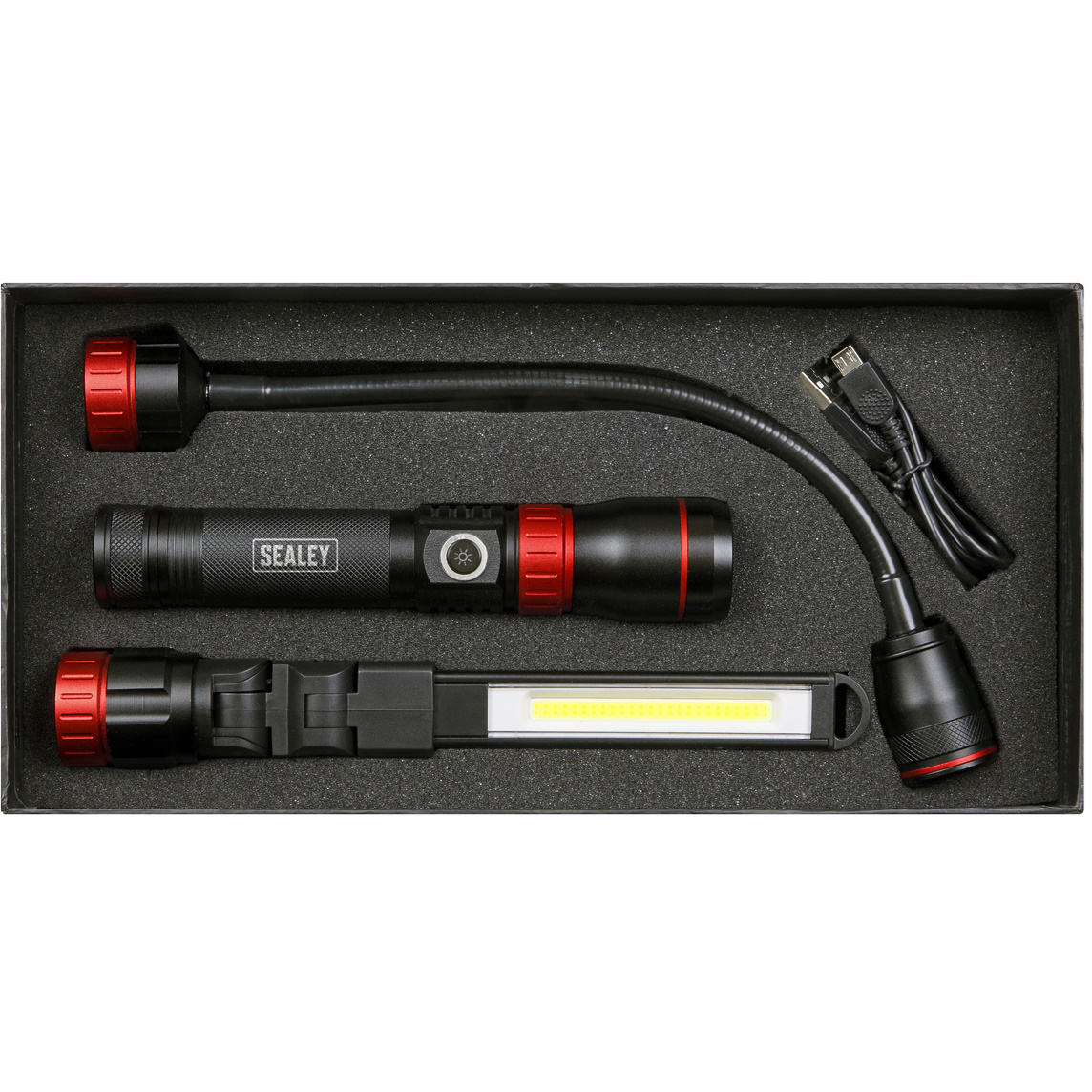 Sealey LED0131R Interchangeable 3-In-1 COB LED Inspection Light Rechargeable
