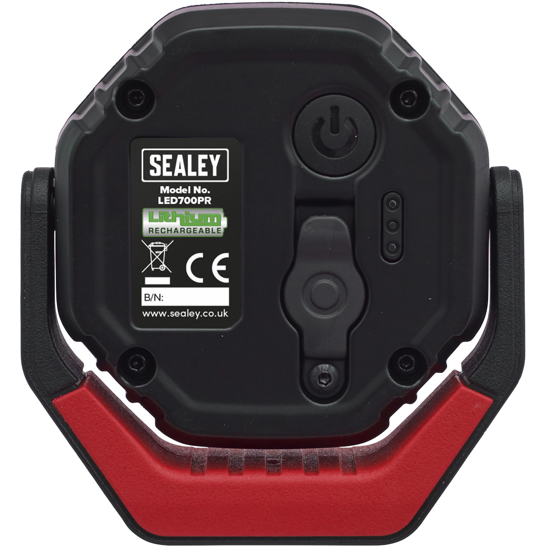 Sealey LED700PR Rechargeable Pocket Floodlight with Magnetic Base 360° 7W COB LED - Red
