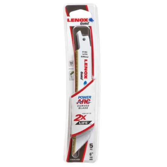 Lenox 21067 614GR Gold Extreme Reciprocating Saw Blades 150mm 14 TPI (Pack 5)  LEN614GR