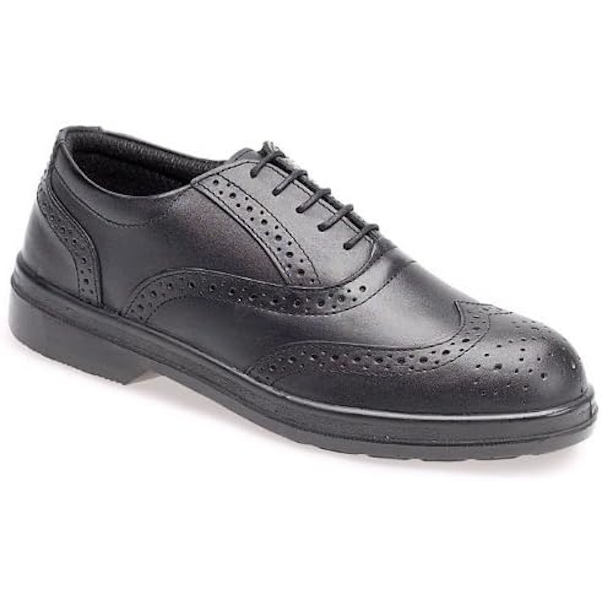 Capps LH707 Black Leather Brogue Safety Shoe - Size 8