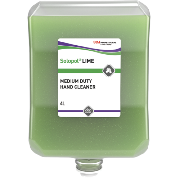 SCJohnson LIM4LTR Solopol® Lime Medium-Heavy Duty Hand Wash Cartridge Carton of 4 x 4L