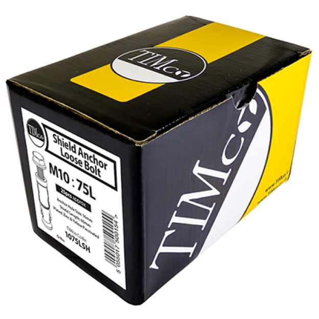 Timco 0840LSH M8 x 40L Shield Anchors Loose Bolt Zinc&Yellow Box of 25