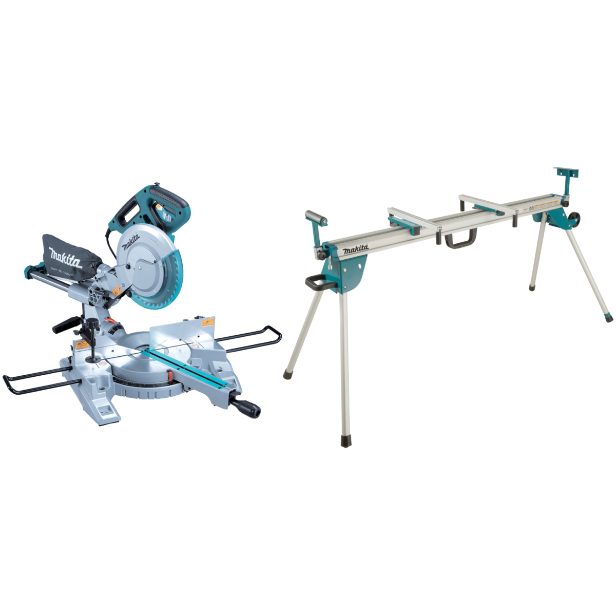 Makita Ex Display LS1018LN 110V 260mm Slide Compound Mitre Saw with WST07 Mitre Saw Stand