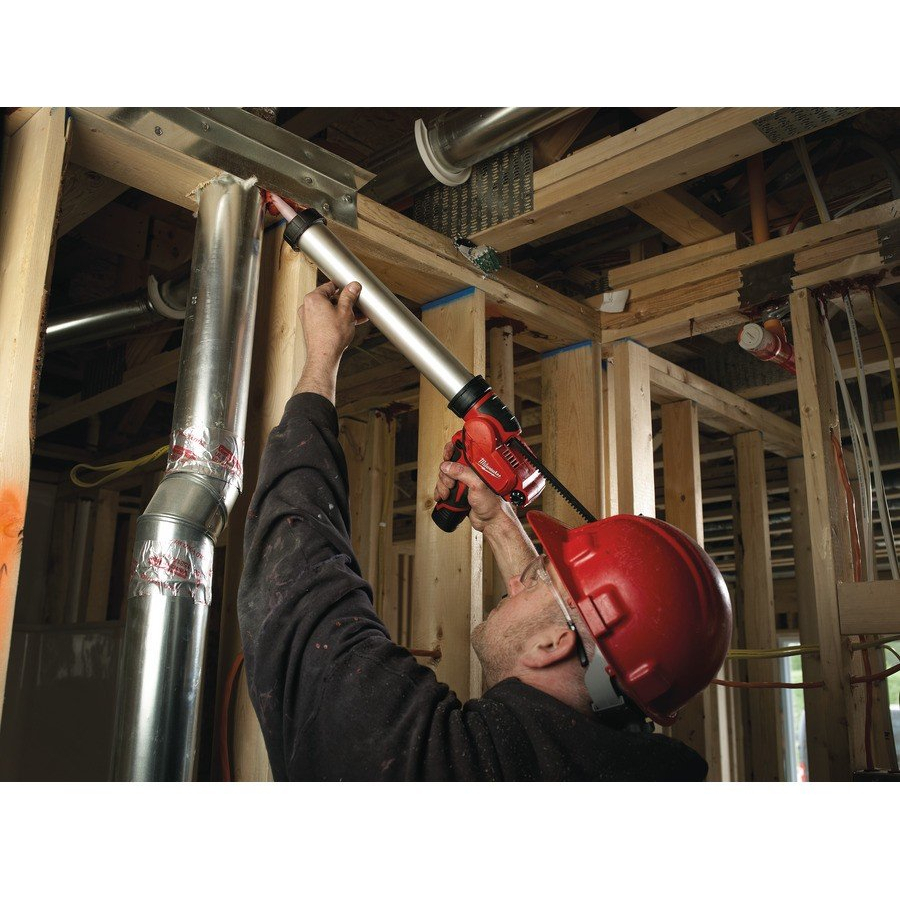 Milwaukee M12PCG/600A-201B 12V 600ml Aluminium Tube Caulking Gun with 1x 2Ah Battery in KITBAG 