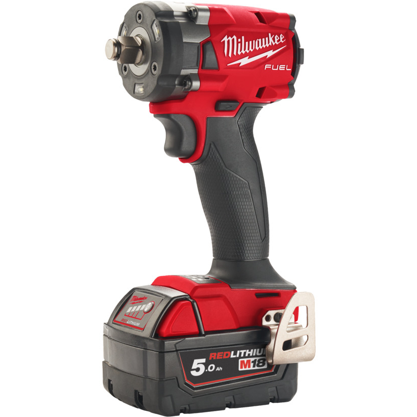 Milwaukee M18FMTIW2F12-502X M18 Fuel 1/2" Drive Mid Torque Impact Wrench with 2x 5.0Ah Batteries, Charger and Case