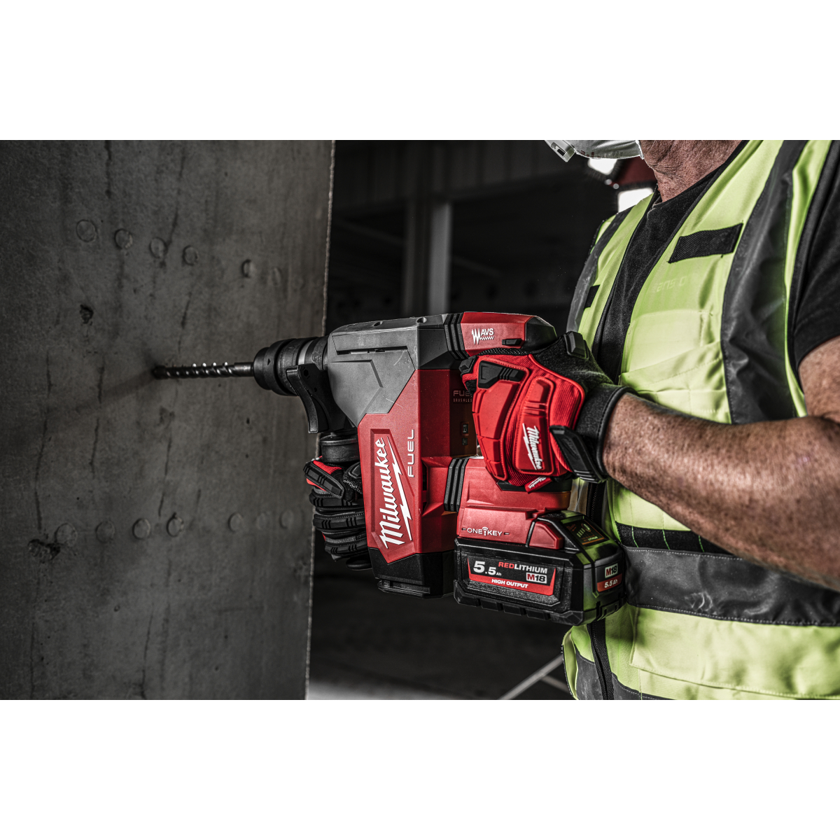 Milwaukee M18ONEFHPX-552X M18 Fuel One Key 4 Mode SDS Hammer Drill with Fixtec Chuck, 2x 5.5Ah Batteries, Charger and Carry Case