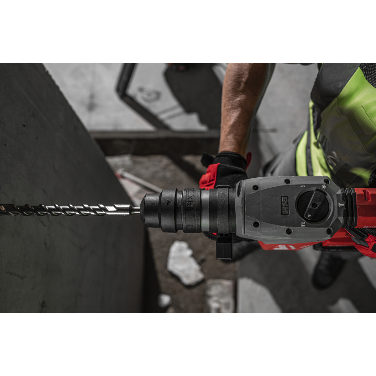 Milwaukee M18ONEFHPX-552X M18 Fuel One Key 4 Mode SDS Hammer Drill with Fixtec Chuck, 2x 5.5Ah Batteries, Charger and Carry Case