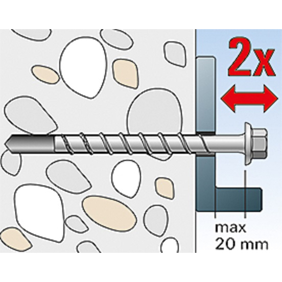 Fischer 558226 ULTRACUT FBS II 14x180 115/85/65 US Concrete Screw (Pack x 10)